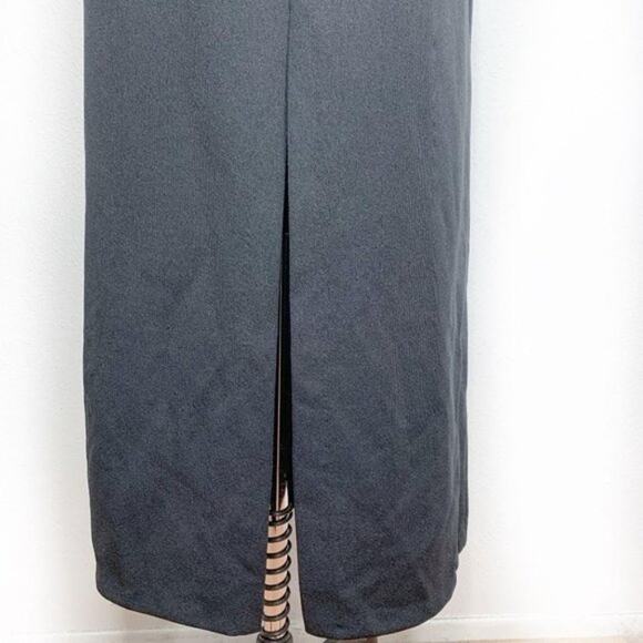 VINTAGE 70s {Montgomery Ward} Black Cocktail Sheath Hostess Maxi Dress Medium - Picture 4 of 6